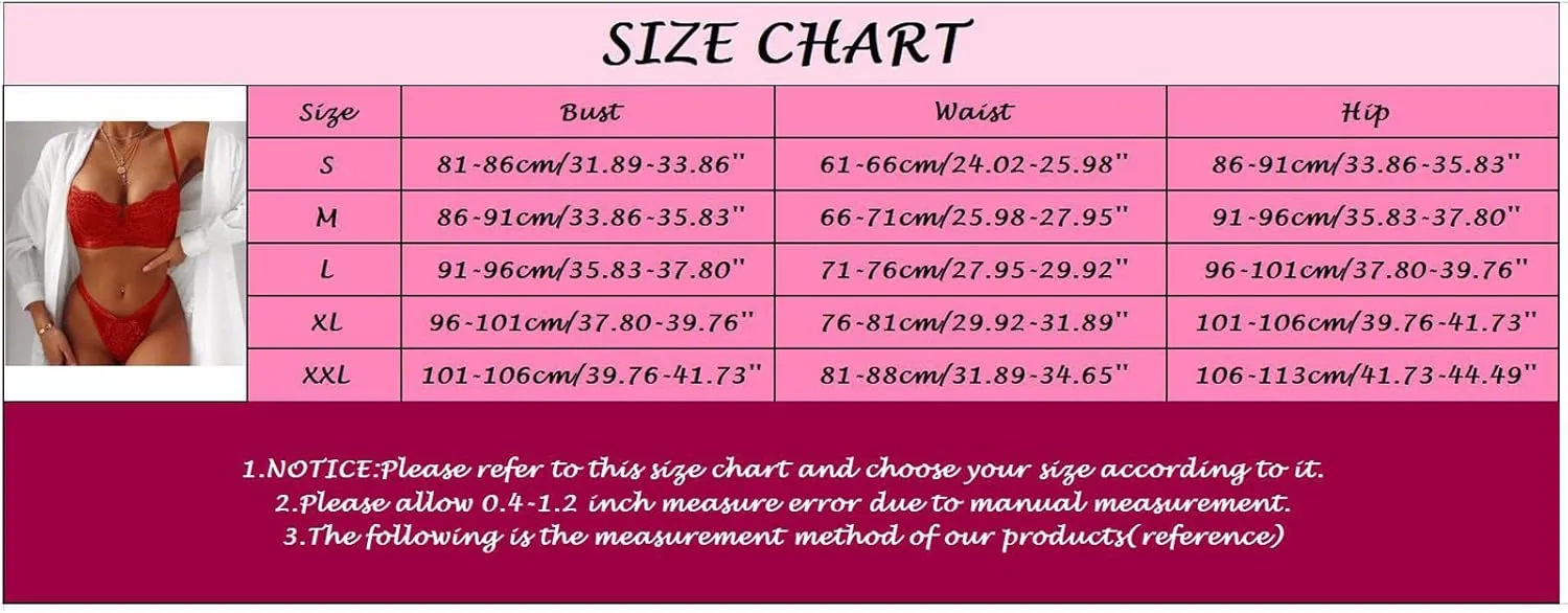 Lingerie for Women Sexy Slutty Floral Embroidery Babydoll Chemise Bralette Bikini Two Piece