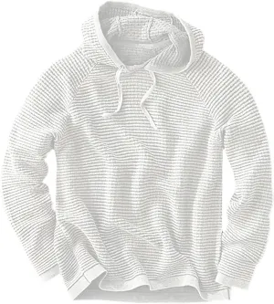 Long Sleeve Waffle Knit Pullover Hoodies for Men Lightweight Workout Drawstring Hooded Sweatshirts with Pocket