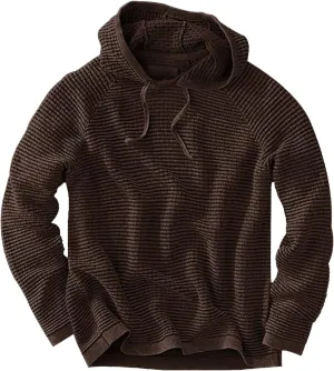 Long Sleeve Waffle Knit Pullover Hoodies for Men Lightweight Workout Drawstring Hooded Sweatshirts with Pocket