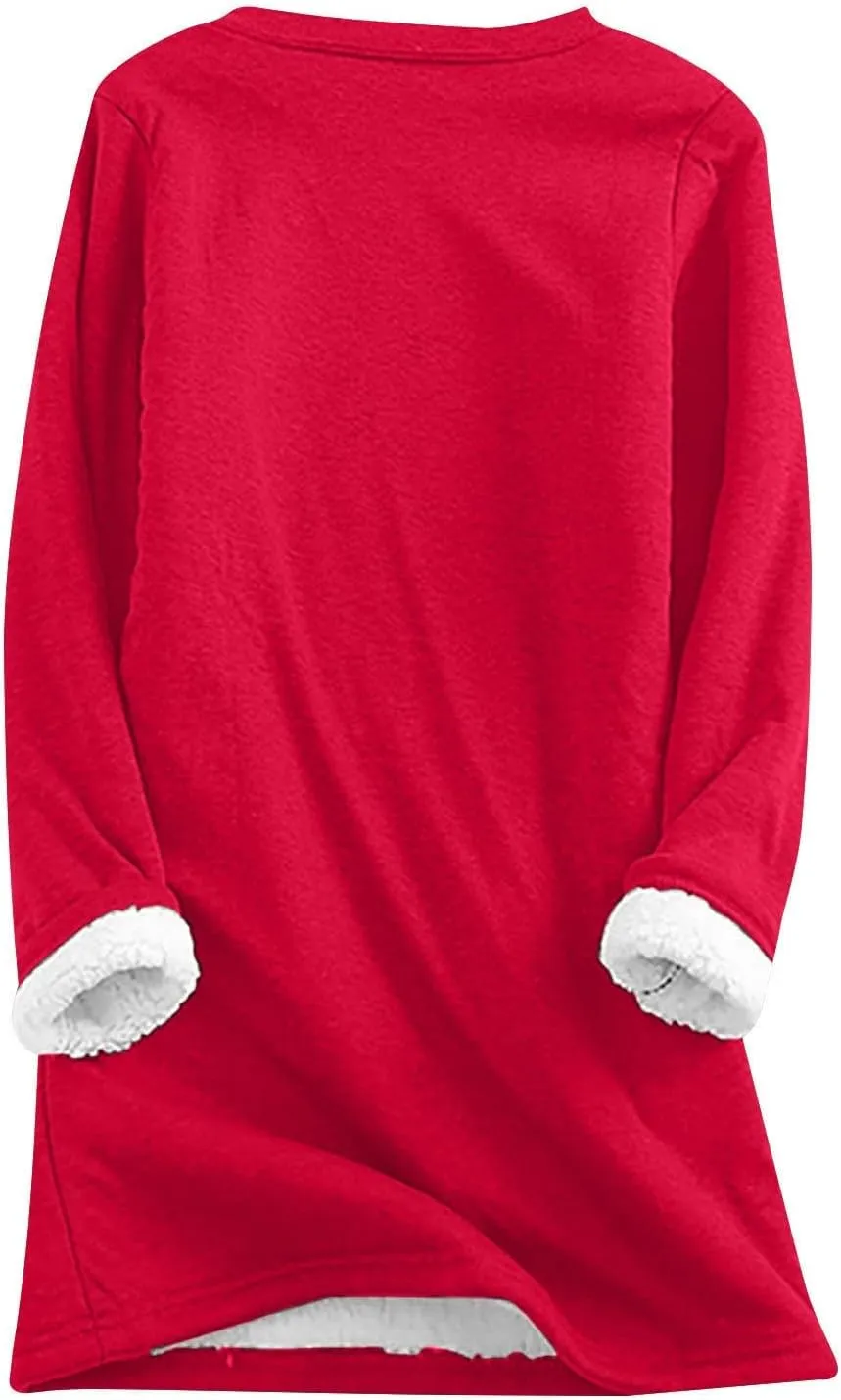 Lounge Sets for Women Yes I'm Cold Me 24:7 Sweatshirt Winter Warm Sherpa Fleece Lined Pants Soft Pjs Sleepwear