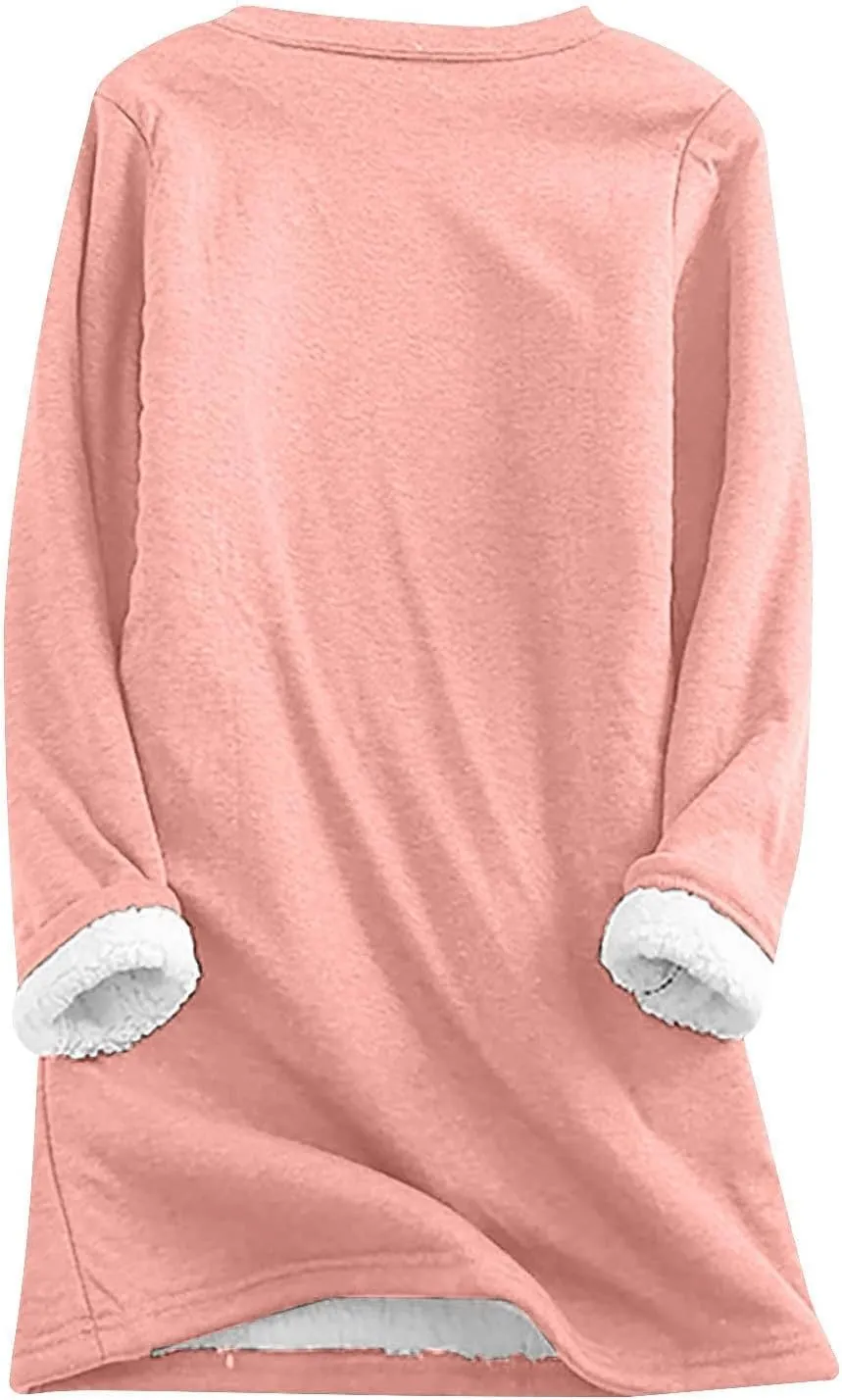 Lounge Sets for Women Yes I'm Cold Me 24:7 Sweatshirt Winter Warm Sherpa Fleece Lined Pants Soft Pjs Sleepwear