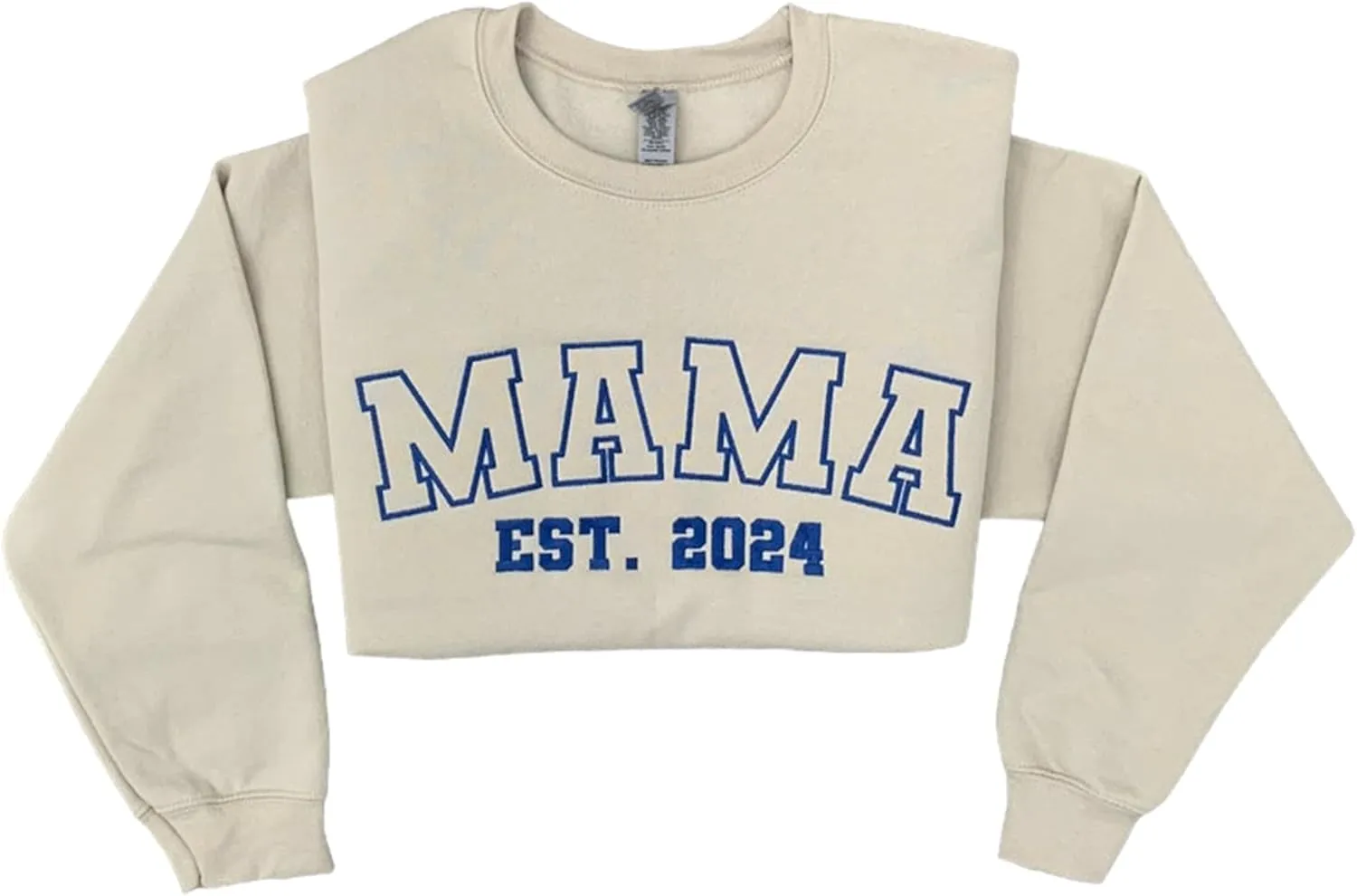 Love Signal Personalized Embroidered Mama EST Sweatshirt, Custom Embroidered Sweatshirt for Mom Tee S-4X