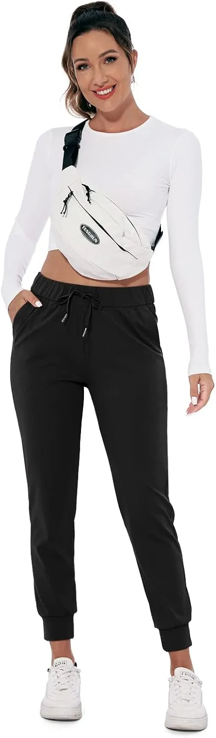 M MOTEEPI Womens Joggers Lightweight Running Pants with Pockets, Drawstring Jogging Pants
