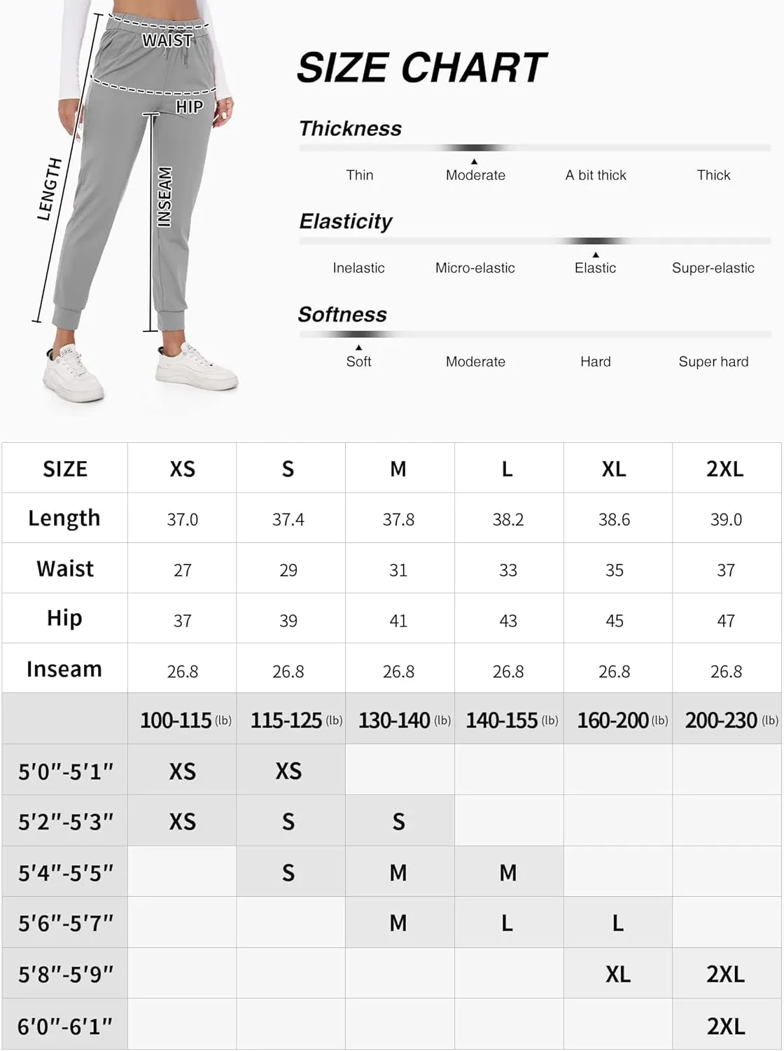 M MOTEEPI Womens Joggers Lightweight Running Pants with Pockets, Drawstring Jogging Pants