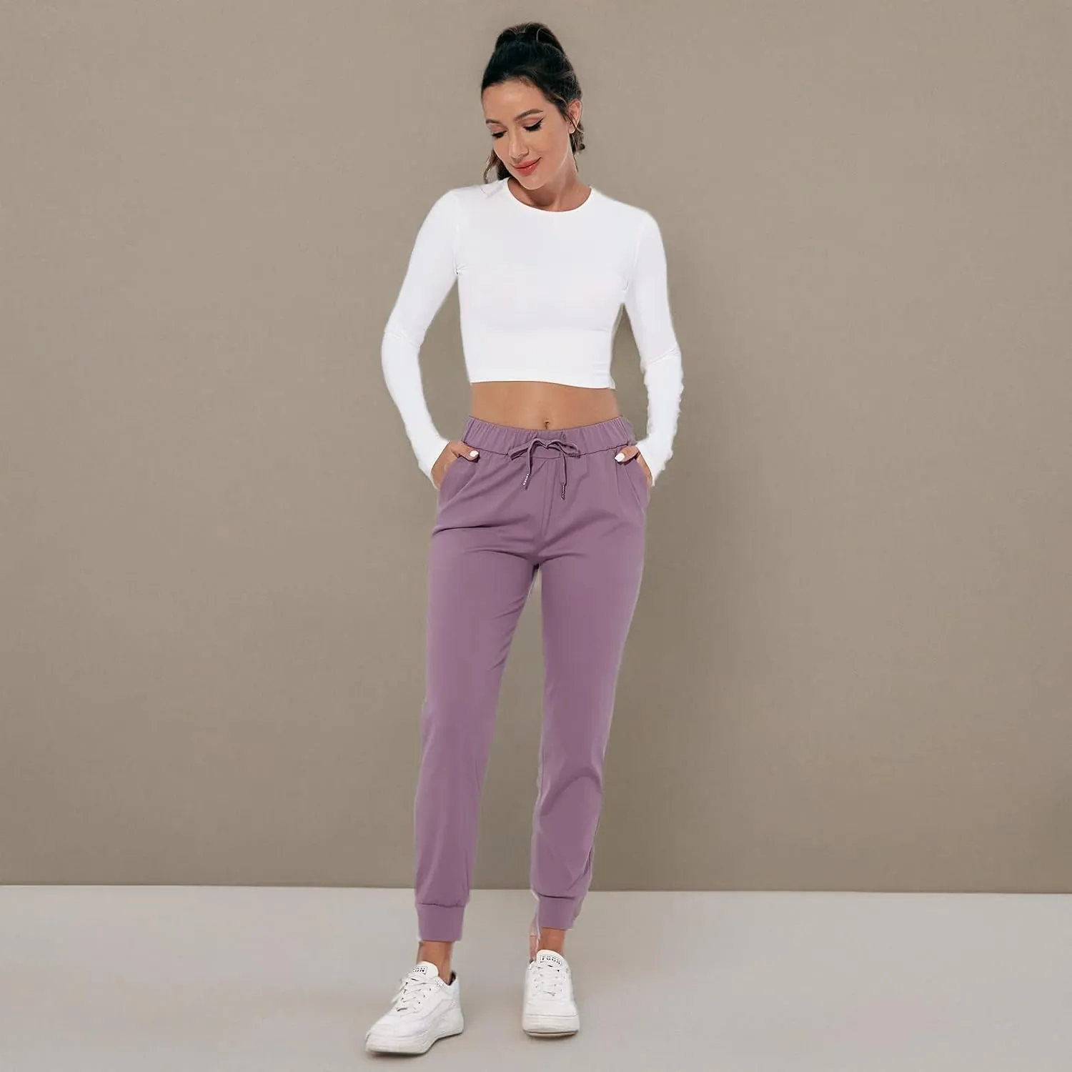M MOTEEPI Womens Joggers Lightweight Running Pants with Pockets, Drawstring Jogging Pants