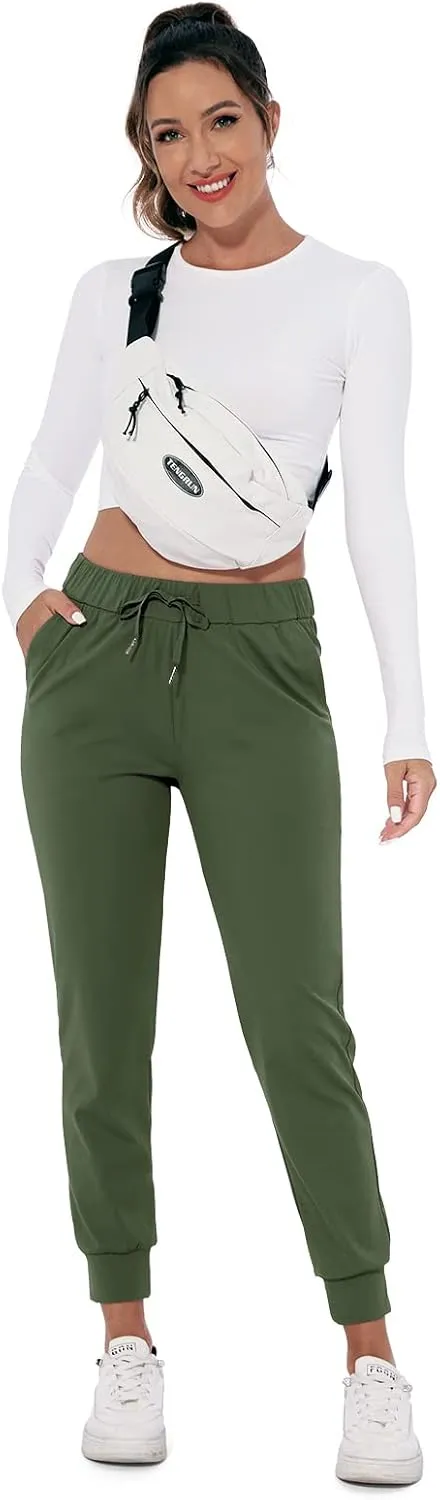 M MOTEEPI Womens Joggers Lightweight Running Pants with Pockets, Drawstring Jogging Pants