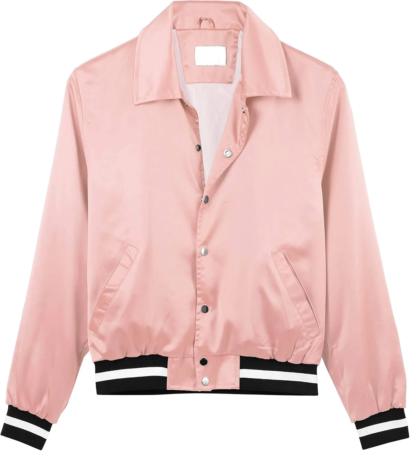 Ma Croix Luxurious Satin Bomber Jacket Button Up Premium Street Inspired Activewear