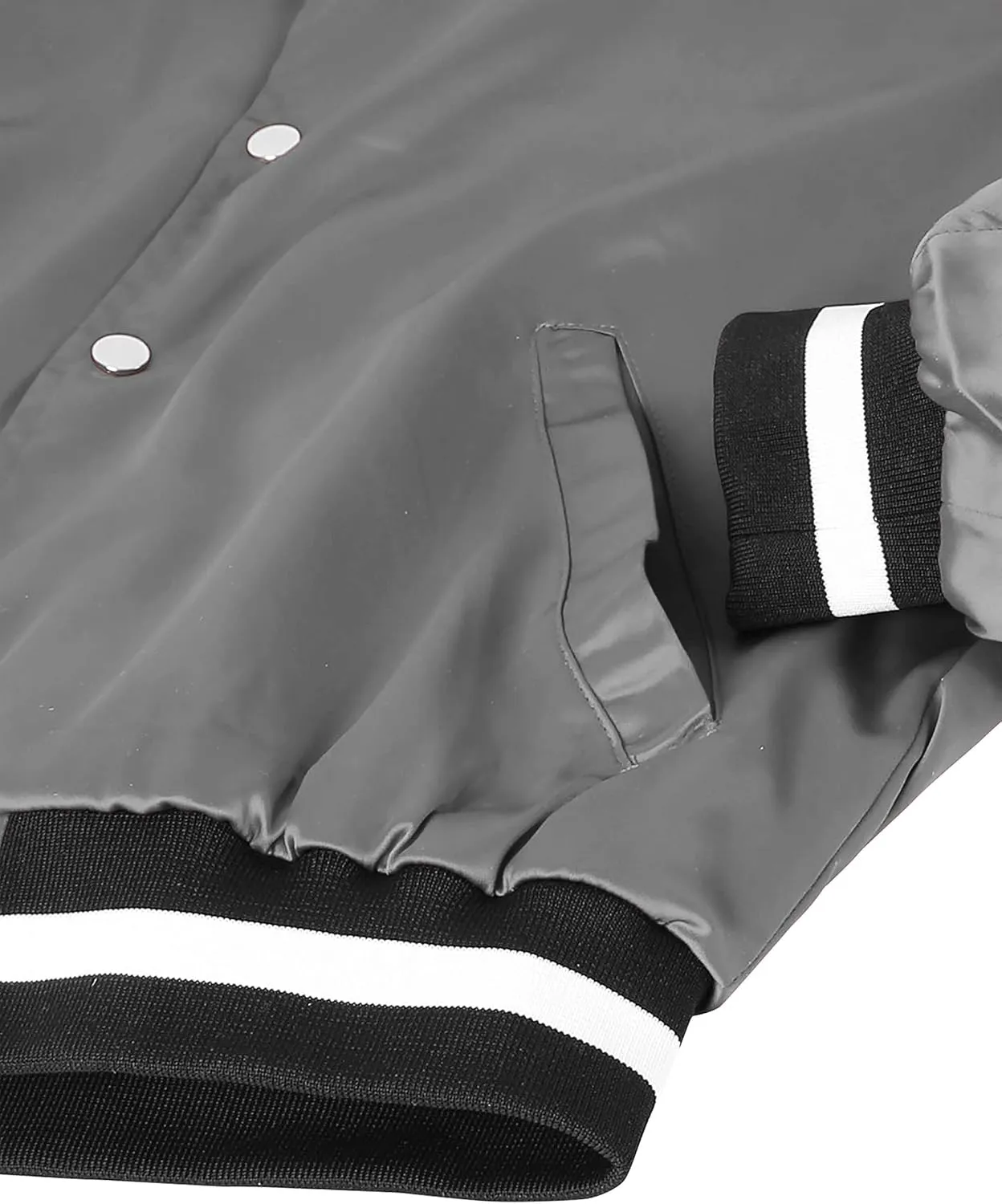 Ma Croix Luxurious Satin Bomber Jacket Button Up Premium Street Inspired Activewear