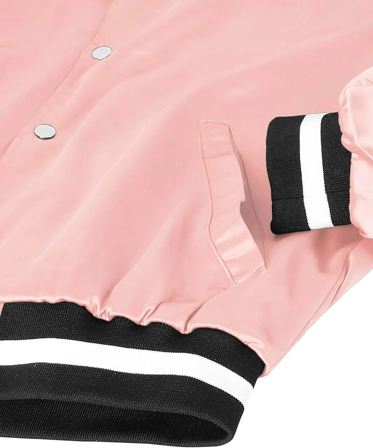 Ma Croix Luxurious Satin Bomber Jacket Button Up Premium Street Inspired Activewear