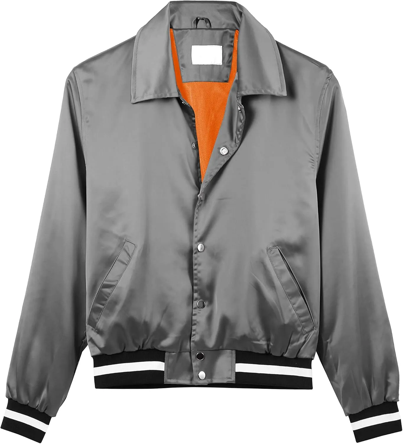 Ma Croix Luxurious Satin Bomber Jacket Button Up Premium Street Inspired Activewear