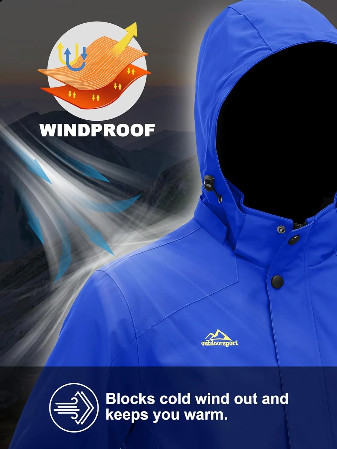 MAGCOMSEN Men's Lightweight Windbreaker Rain Jacket Raincoat with Detachable Hood for Hiking Fishing Activewear