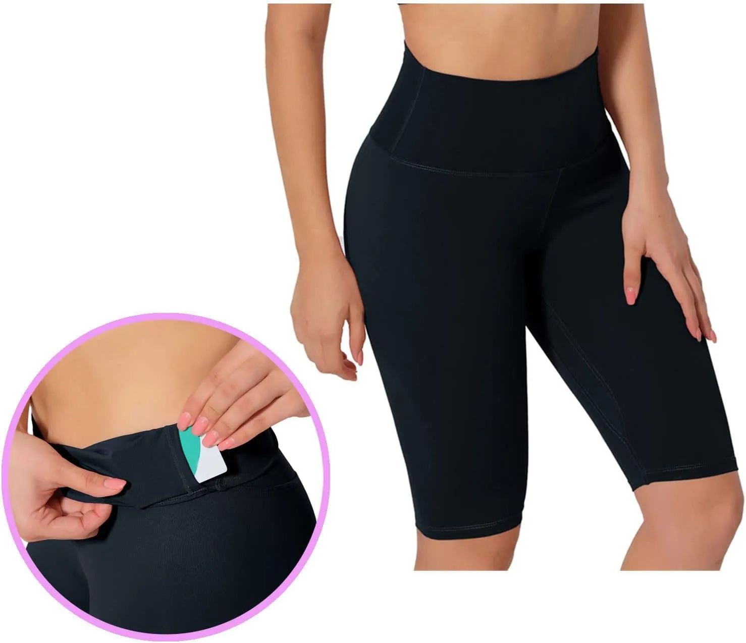 Medical Compression Leggings for Women High Waist Seamless Casual Stretchy Slim Yoga Cropped Leggings with Pockets