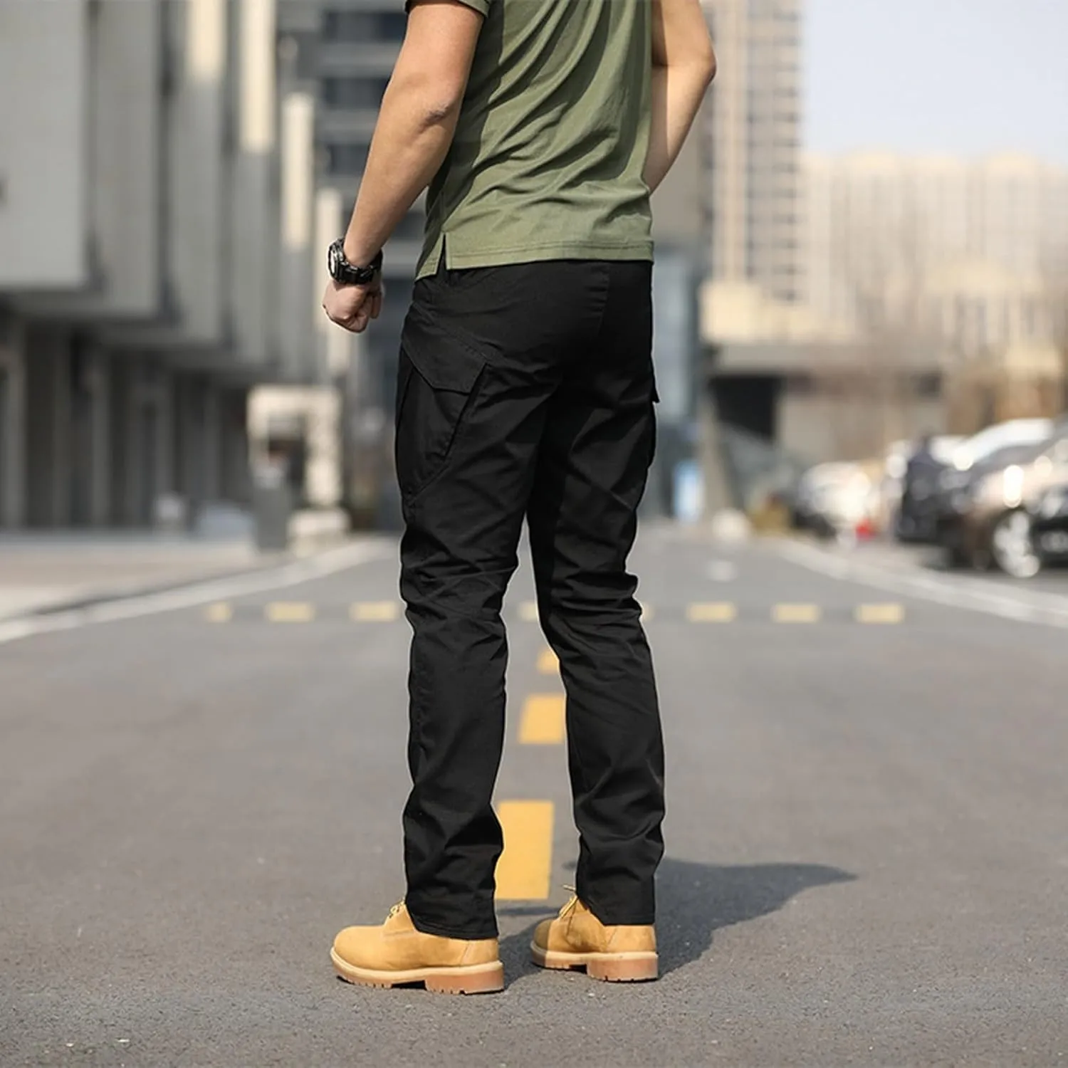 Men Outdoor Cargo Pant Lightweight Hiking Cargo Work Pants Water Resistant Travel Climbing Outdoor Stretch Pants