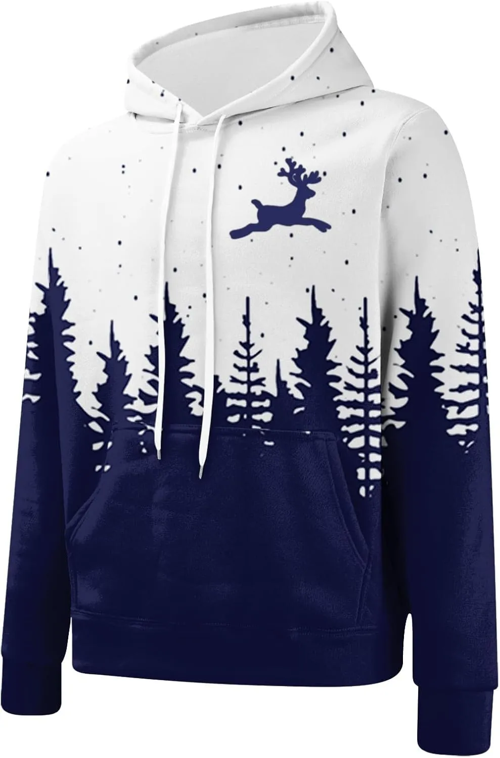 Men's Athletic Hoodie Tracksuit Funny Christmas Tracksuit 2 Piece Funny Reindeer Santa Casual Athletic Jogging Suits
