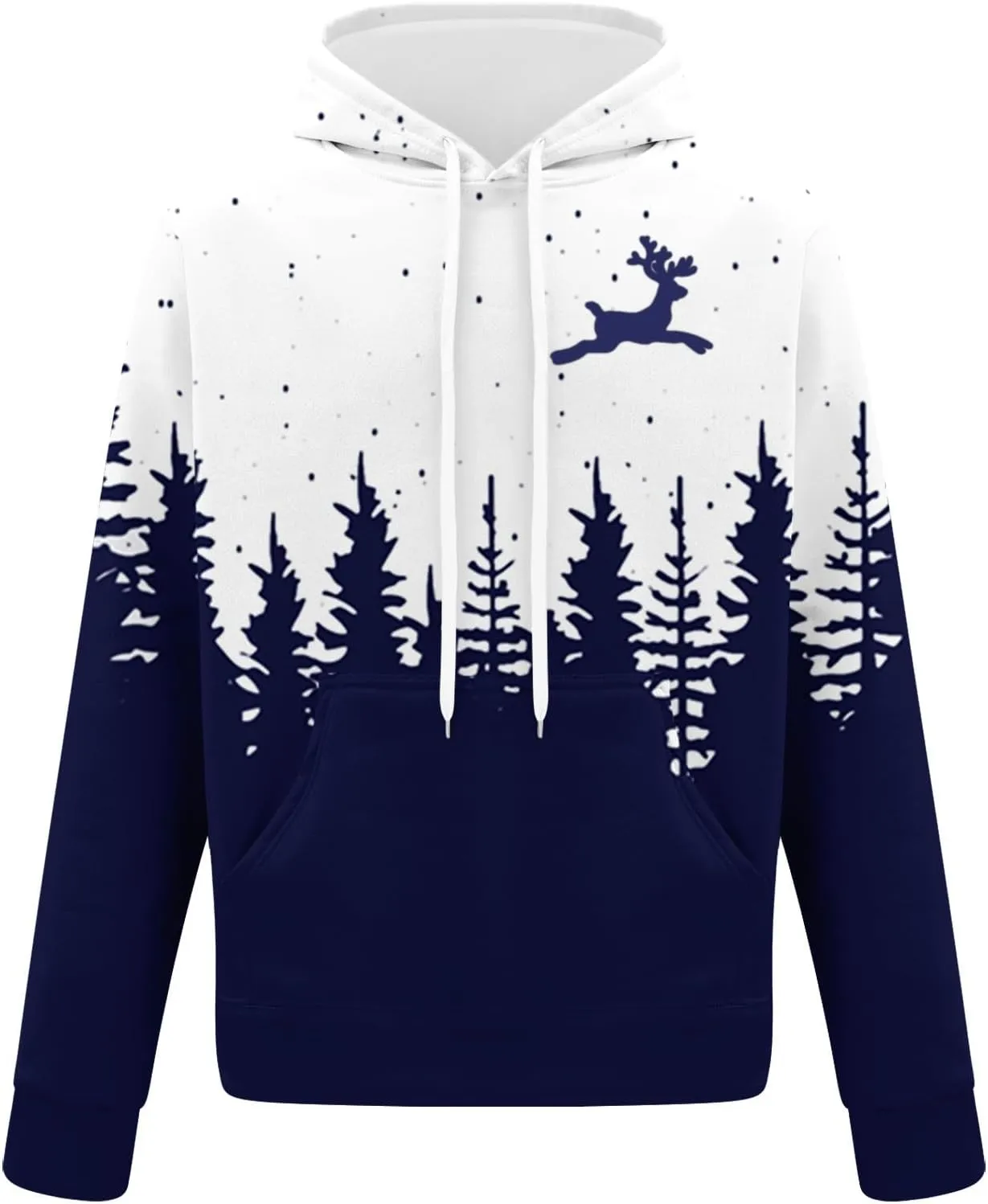 Men's Athletic Hoodie Tracksuit Funny Christmas Tracksuit 2 Piece Funny Reindeer Santa Casual Athletic Jogging Suits