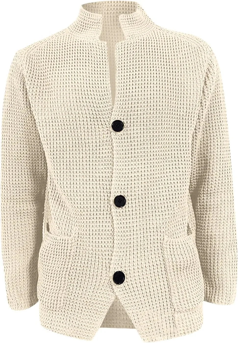 Mens Cardigan Sweater with Buttons Knitted Lapel Men Cardigan Sweater Lightweight Warm Loose Winter Cardigan