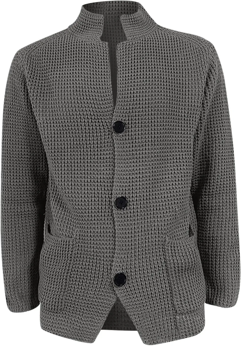 Mens Cardigan Sweater with Buttons Knitted Lapel Men Cardigan Sweater Lightweight Warm Loose Winter Cardigan