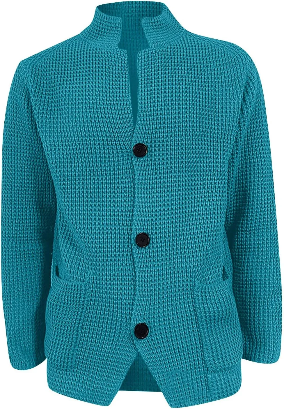 Mens Cardigan with Buttons Knit Lapel Men Cardigan Sweater Thick Warm Loose Winter Cardigan