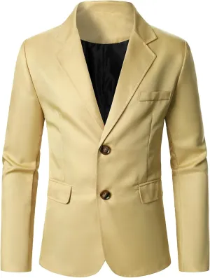 Mens Casual Lightweight Blazer Jacket Two Button Business Jackets Regular Fit Stretch Sport Coats Dinner Jacket