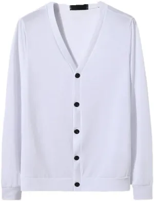 Men's Casual Slim Cardigan V Neck Long Sleeve Button Up Cardigan Sweater Men's Casual Sweater Mens Cardigan