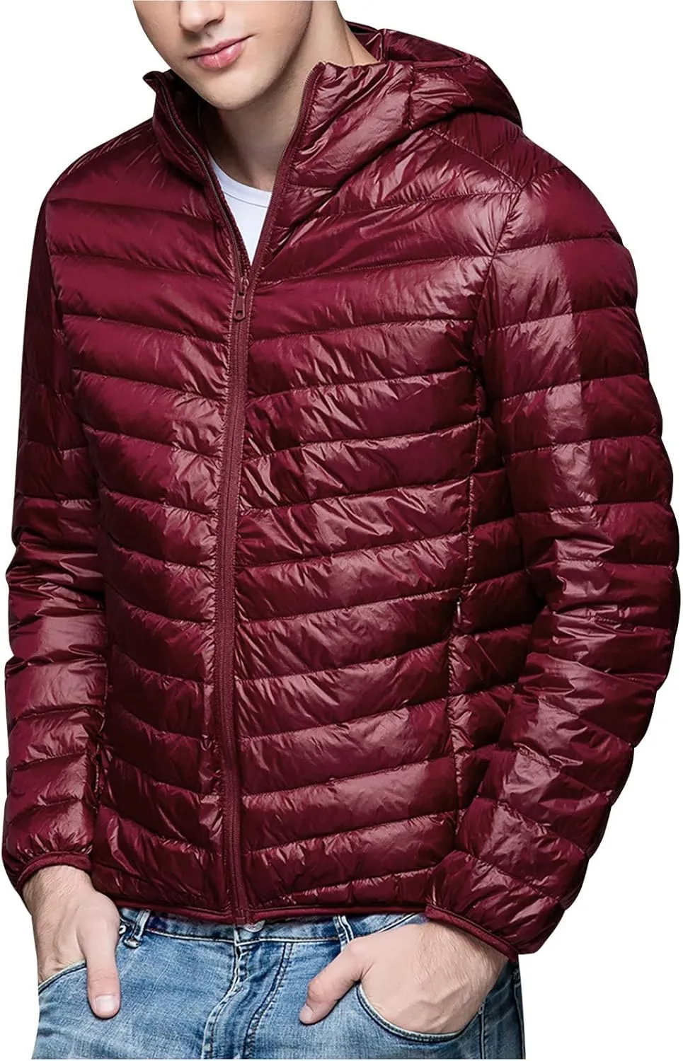Men's Down Jacket Packable Lightweight Water-Resistant Jackets Warm Winter Puffer Jacket Waterproof Thicken Coats