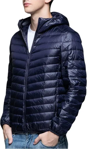 Men's Down Jacket Packable Lightweight Water-Resistant Jackets Warm Winter Puffer Jacket Waterproof Thicken Coats