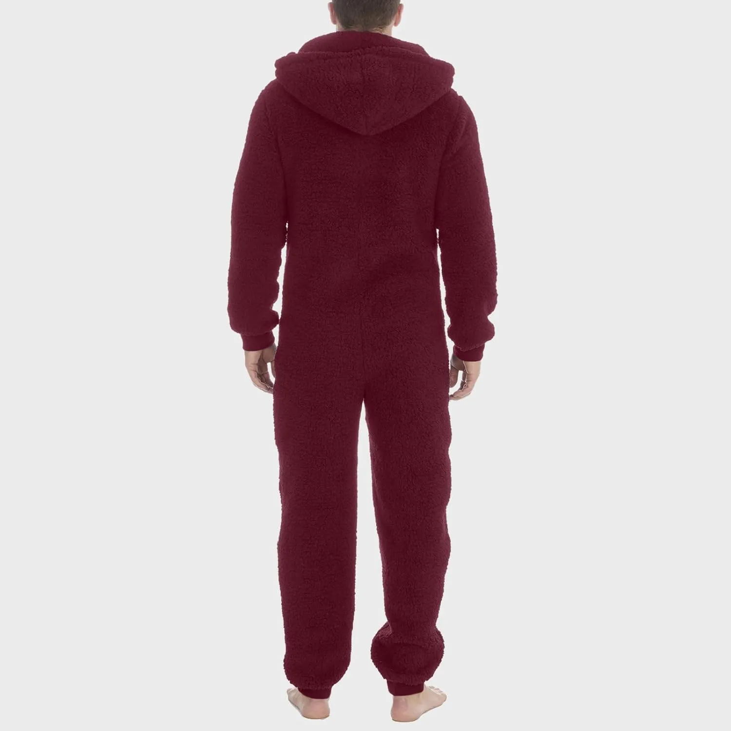 Mens Fleece Hooded Pajamas Set, Pullover Hoodies Tops & Long Pants, Loose Plush Warm Loungewear Sleepwear Pajamas Sets
