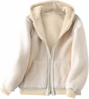 Men's Fleece Lined Hooded Sweatshirt Winter Thickened Warm Sherpa Warm Zip Up Hoodies Heavyweight USA Flag Print Coat