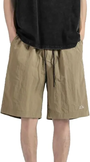 Men's Gym Ice Silk Shorts Embroidered Quick Drying Active Bodybuilding Shorts Workout Athletic Stretchy Hiking Short