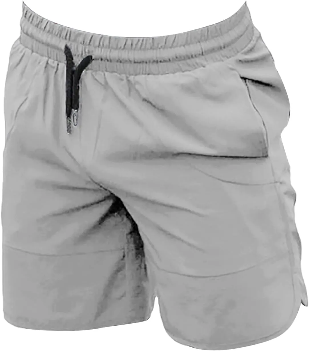 Men's Gym Workout Shorts 7 Inch Quick Dry Casual Athletic Shorts Lightweight Running Bodybuilding Shorts with Pockets