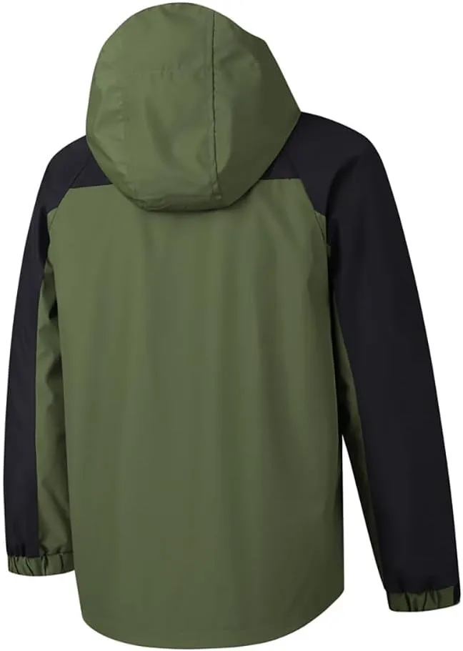 Men's Lightweight Windbreaker Hooded Windproof Water Resistant Rain Jacket Casual Zip Up coat Hiking Fishing Activewear