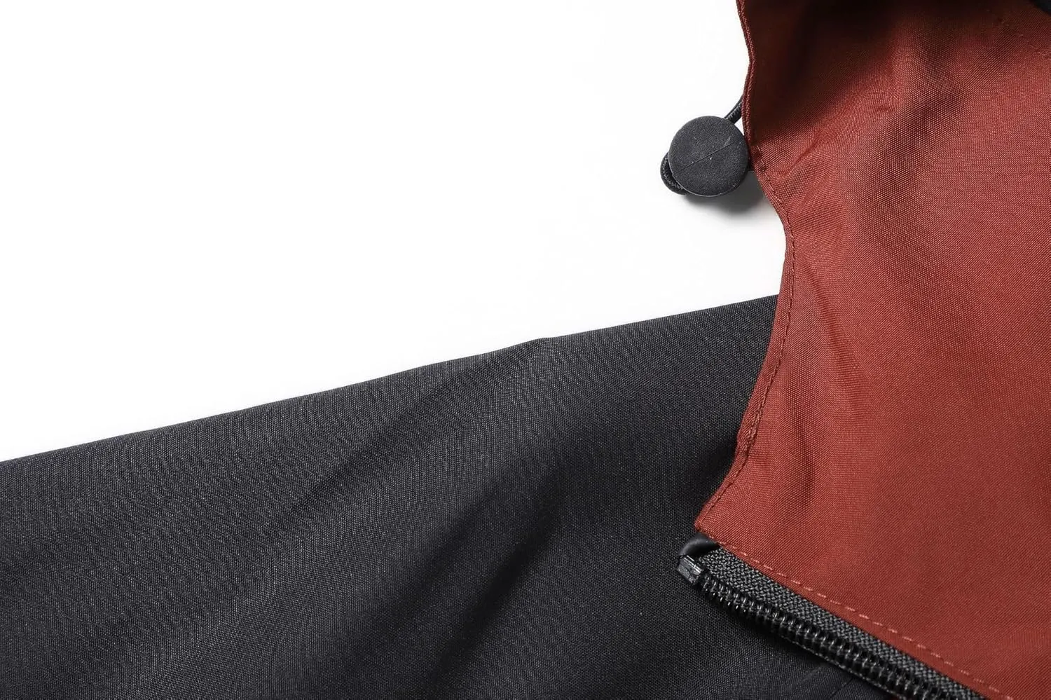 Men's Lightweight Windbreaker Hooded Windproof Water Resistant Rain Jacket Casual Zip Up coat Hiking Fishing Activewear
