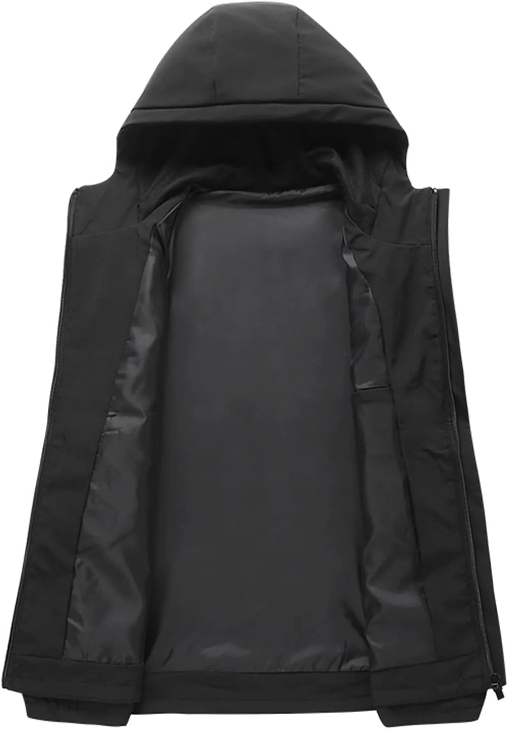 Men's Lightweight Windbreaker Rain Jacket Raincoat with Detachable Hood for Hiking Running Fishing Activewear