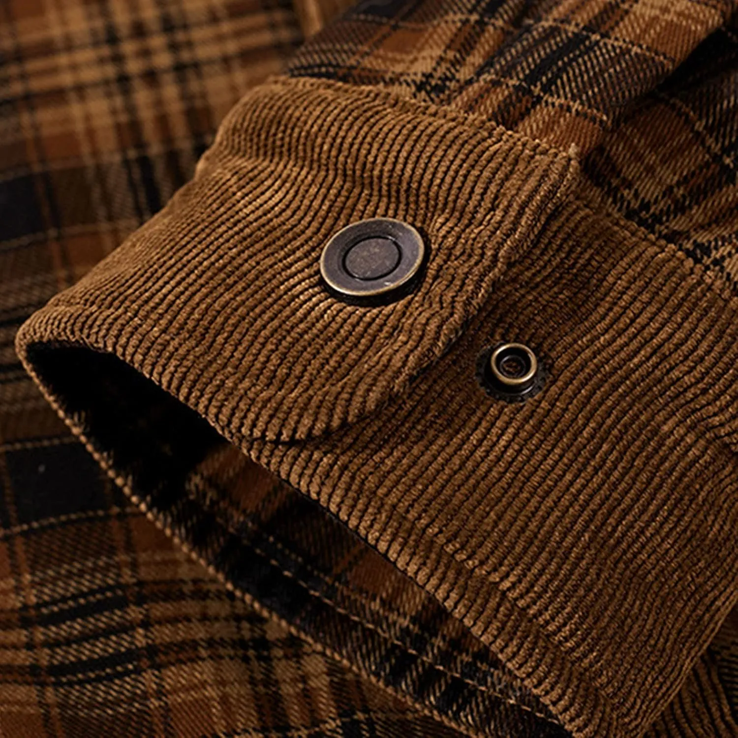 Mens Long Sleeve Sherpa Lined Flannel Shirt Jackets Thermal Quilted Lined Button Down Plaid Coats with Pockets