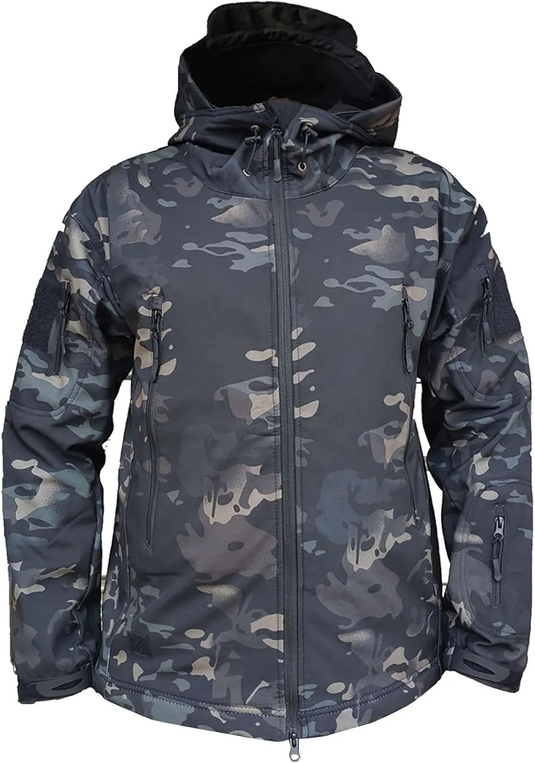 Men's Military Tactical Hoodie Jacket Warm Fleece Linend Hooded Winter Windproof Warm Hoodie Coat with Pockets