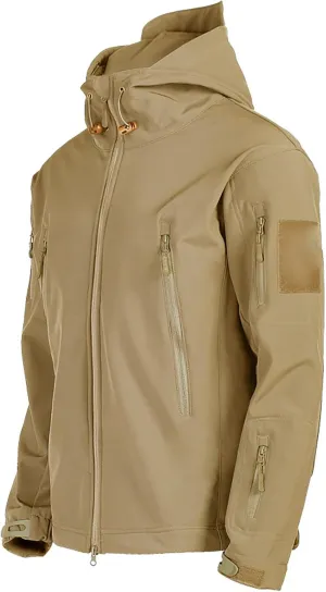 Men's Military Tactical Hoodie Jacket Warm Fleece Linend Hooded Winter Windproof Warm Hoodie Coat with Pockets