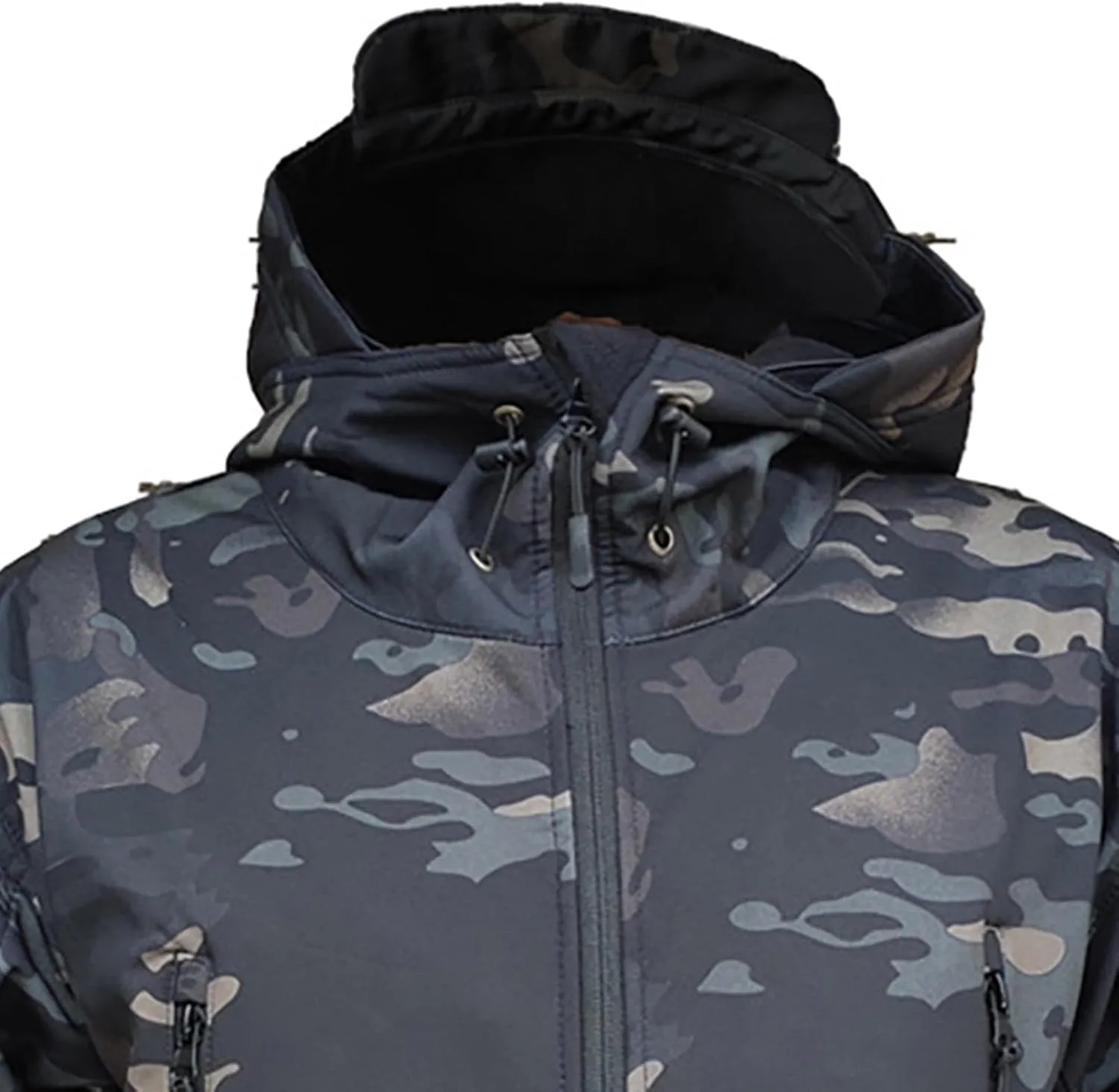 Men's Military Tactical Hoodie Jacket Warm Fleece Linend Hooded Winter Windproof Warm Hoodie Coat with Pockets