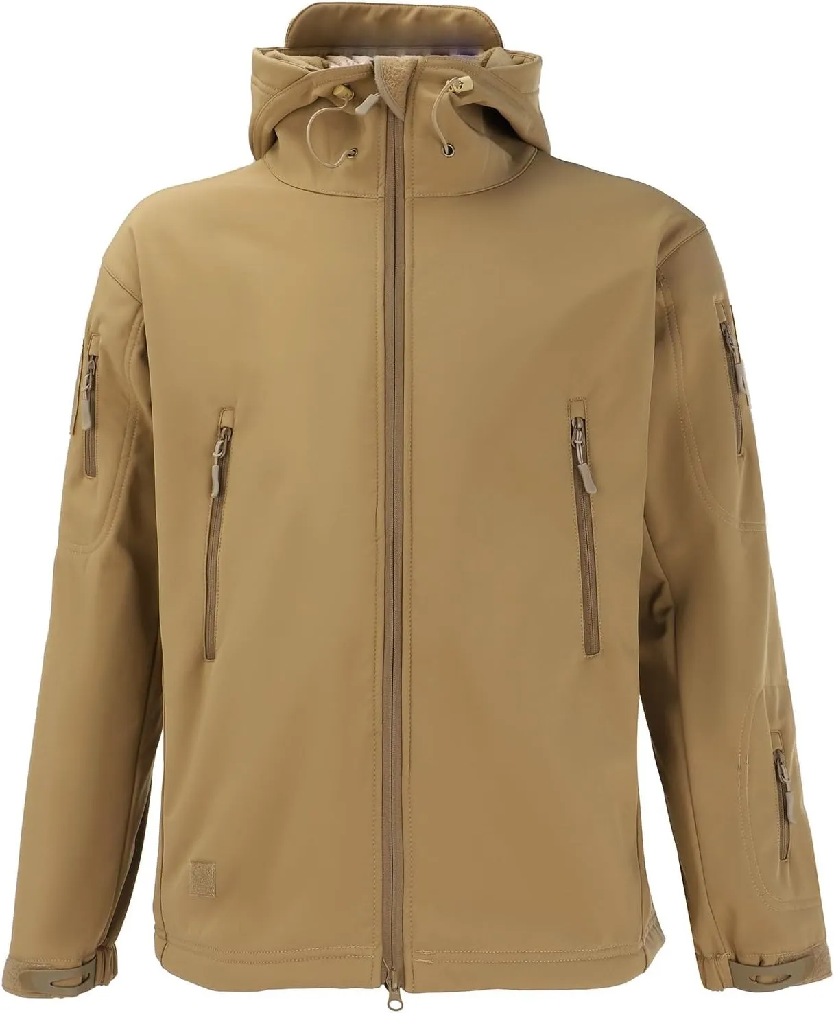 Men's Military Tactical Hoodie Jacket Warm Fleece Linend Hooded Winter Windproof Warm Hoodie Coat with Pockets