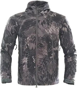 Men's Military Tactical Hoodie Jacket Warm Fleece Linend Hooded Winter Windproof Warm Hoodie Coat with Pockets