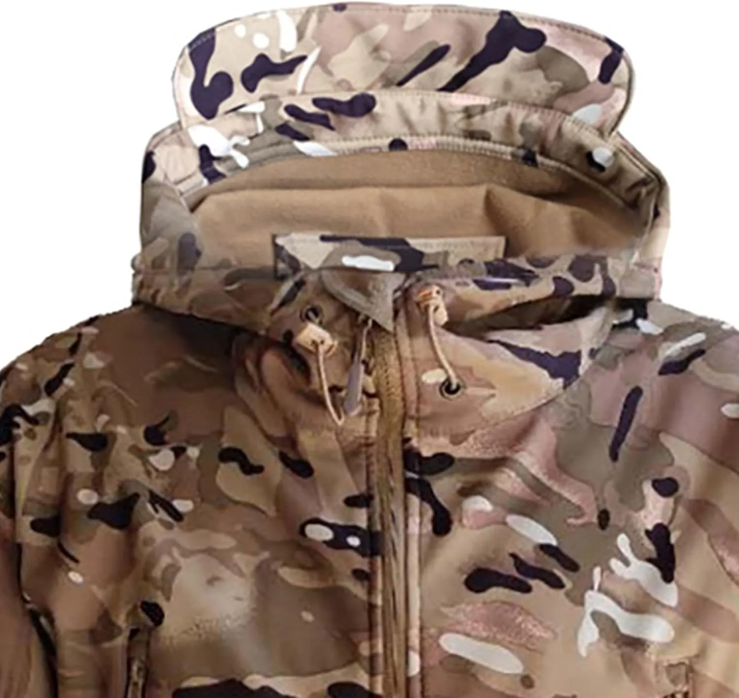 Men's Military Tactical Hoodie Jacket Warm Fleece Linend Hooded Winter Windproof Warm Hoodie Coat with Pockets