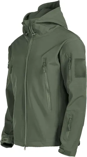 Men's Military Tactical Hoodie Jacket Warm Fleece Linend Hooded Winter Windproof Warm Hoodie Coat with Pockets