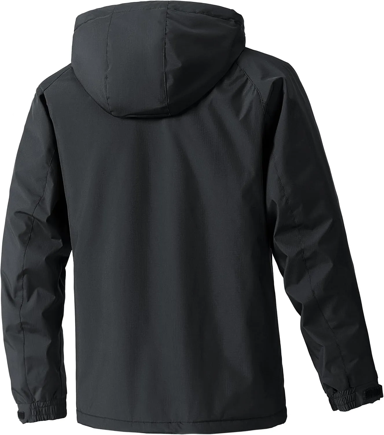 Men's Mountaineering Warm Winter Jacket Hooded Warm Removable Jacket Multi-Pocket Rain Jacket
