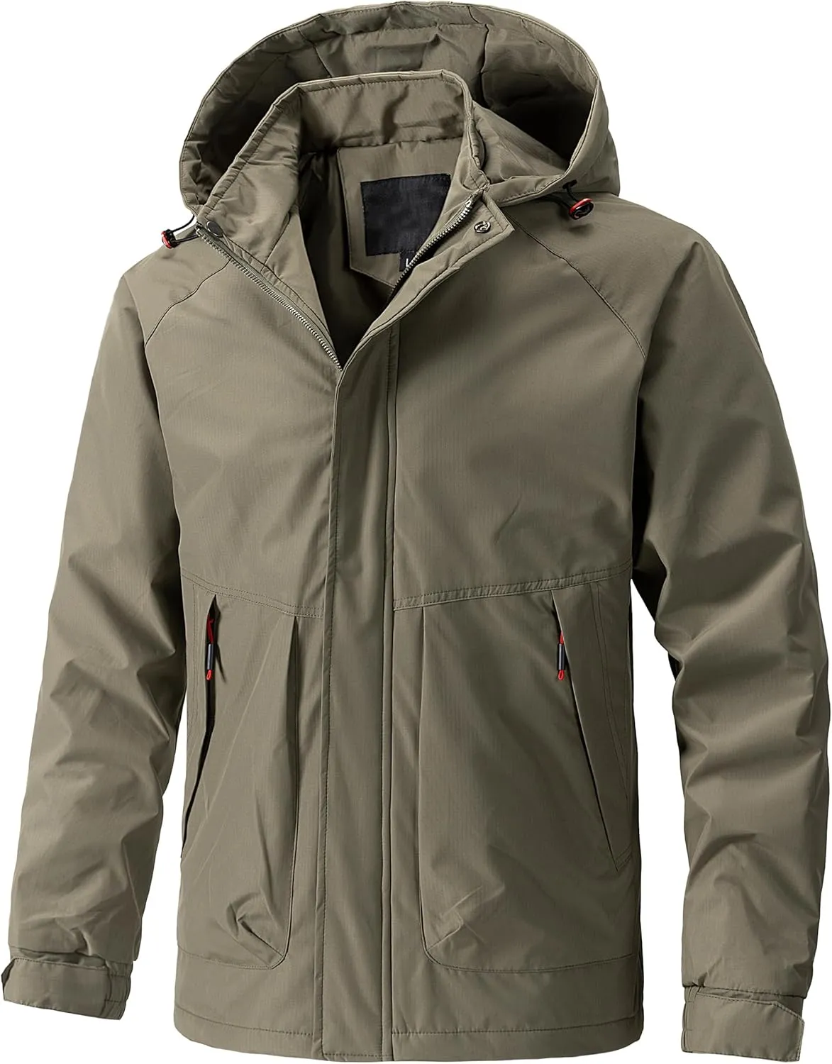 Men's Mountaineering Warm Winter Jacket Hooded Warm Removable Jacket Multi-Pocket Rain Jacket