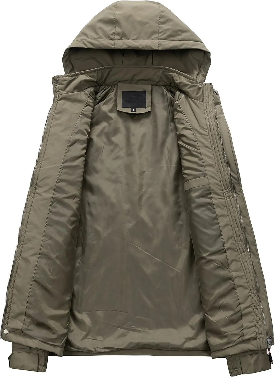 Men's Mountaineering Warm Winter Jacket Hooded Warm Removable Jacket Multi-Pocket Rain Jacket