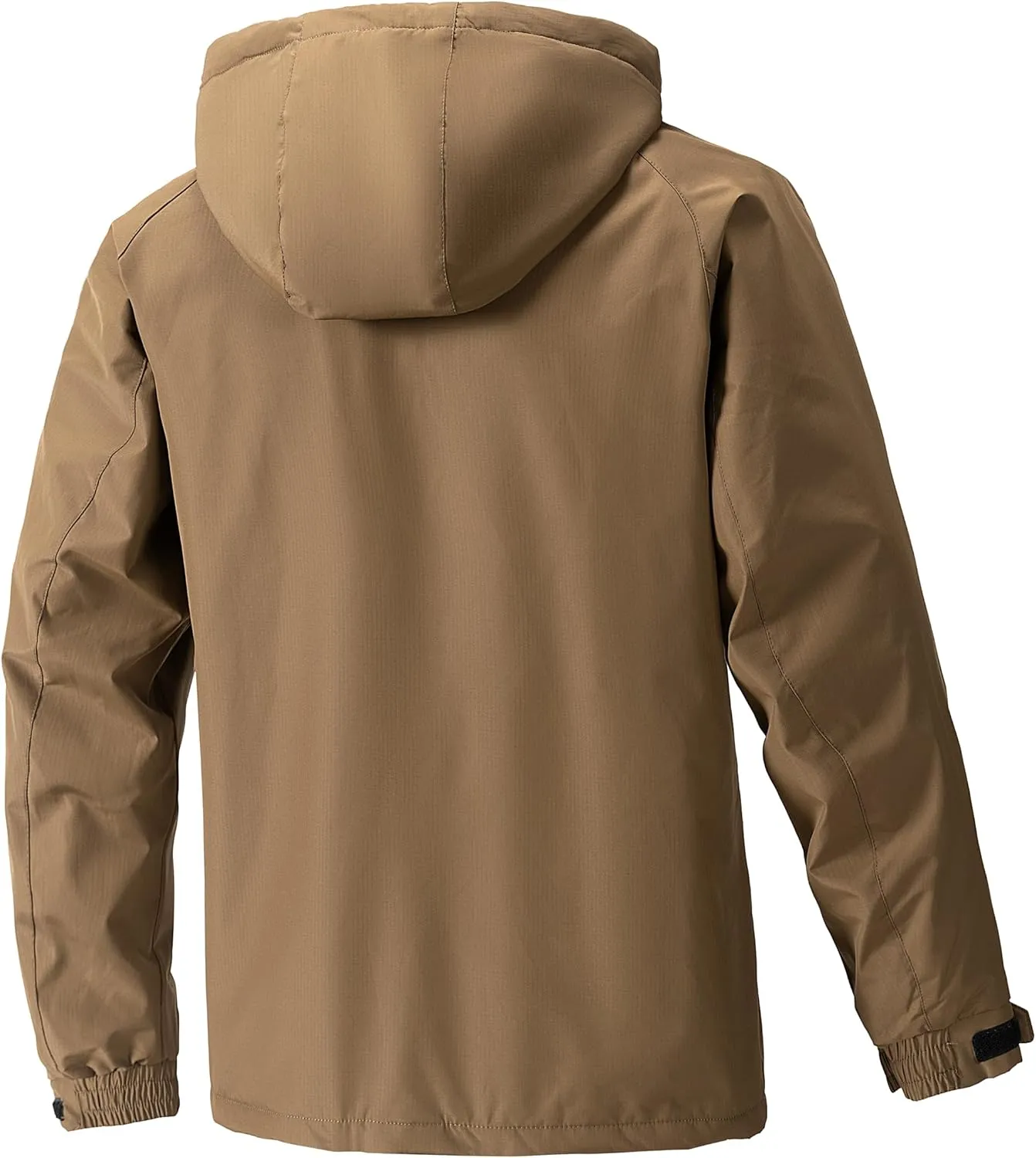Men's Mountaineering Warm Winter Jacket Hooded Warm Removable Jacket Multi-Pocket Rain Jacket