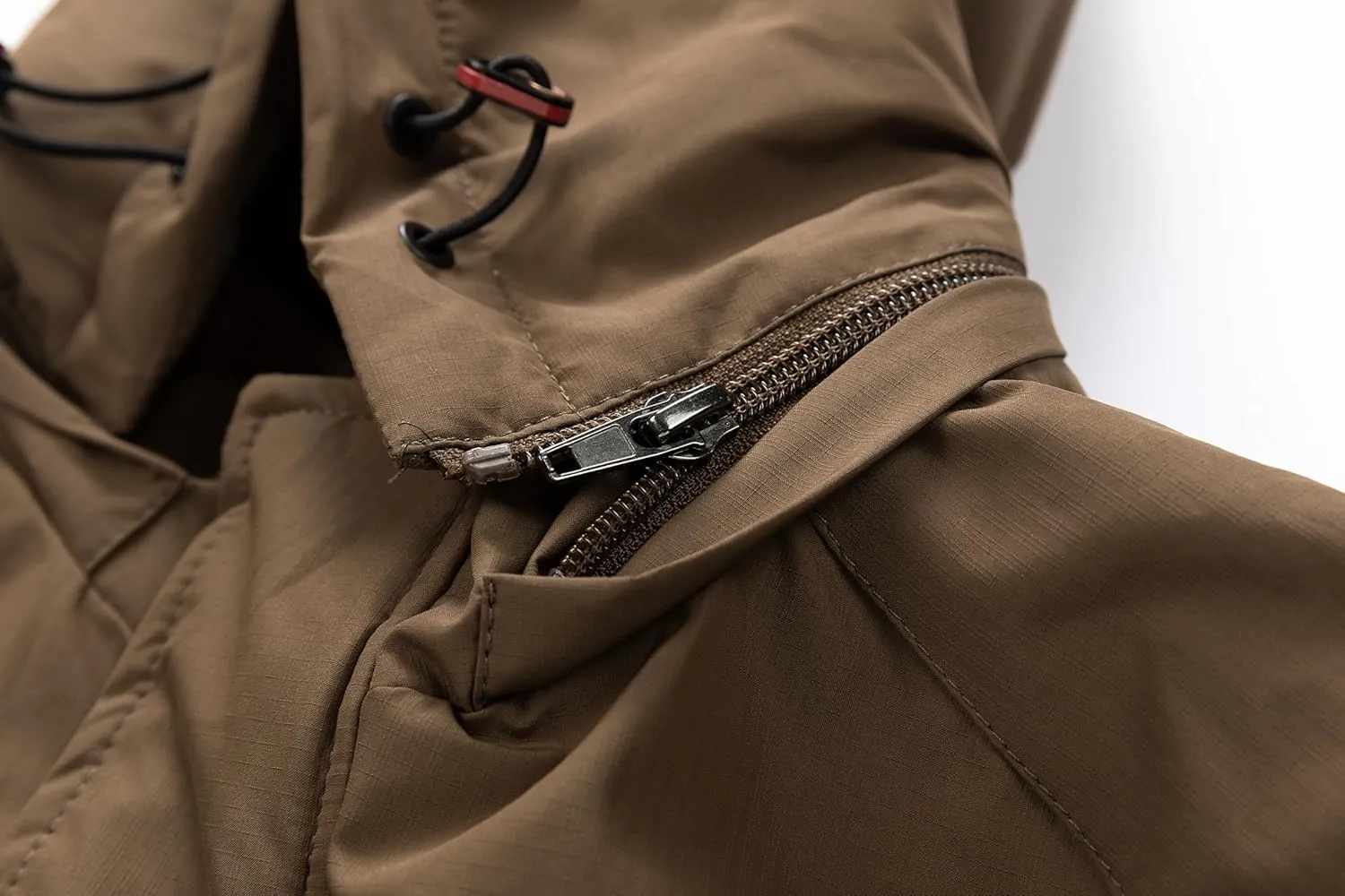 Men's Mountaineering Warm Winter Jacket Hooded Warm Removable Jacket Multi-Pocket Rain Jacket
