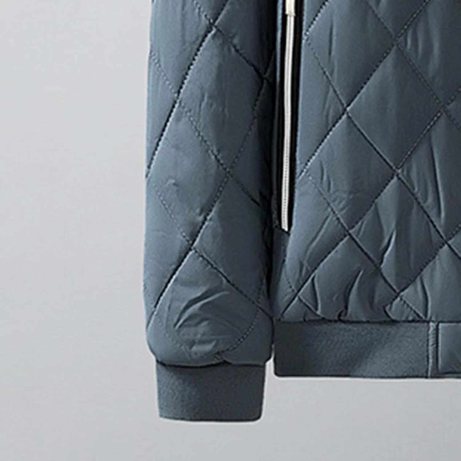 Men's Padded Bomber Jacket Winter Sherpa Lined Warm Padded Coat Casual Windproof Warm Quilted Outwear