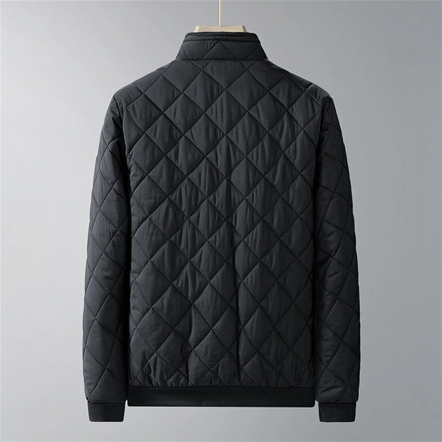 Men's Padded Bomber Jacket Winter Sherpa Lined Warm Padded Coat Casual Windproof Warm Quilted Outwear