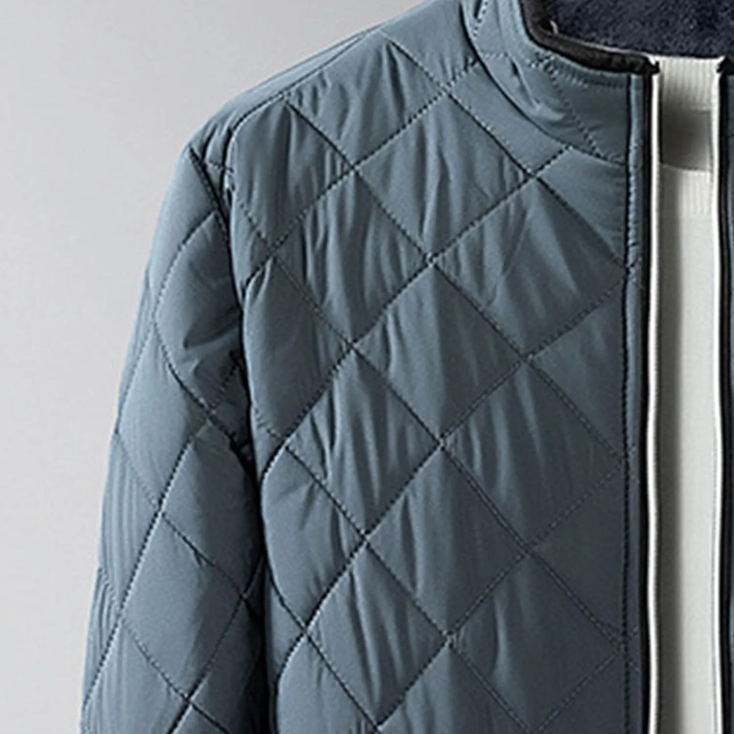 Men's Padded Bomber Jacket Winter Sherpa Lined Warm Padded Coat Casual Windproof Warm Quilted Outwear