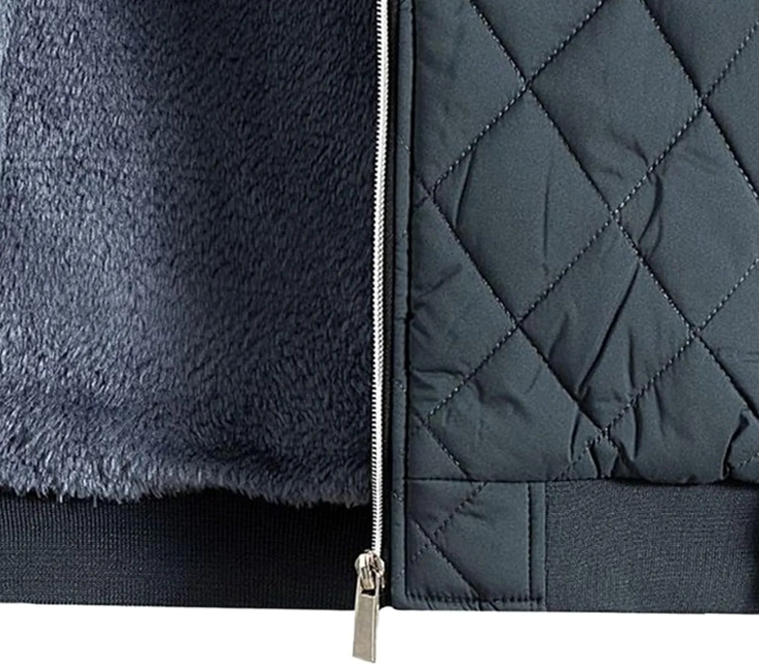Men's Padded Bomber Jacket Winter Sherpa Lined Warm Padded Coat Casual Windproof Warm Quilted Outwear